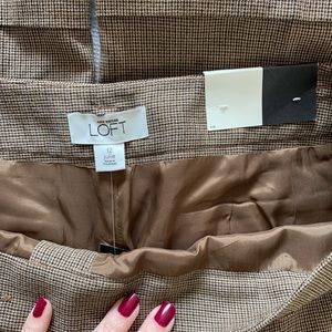 LOFT Pants - Loft Julie flare brown houndstooth cuffed trouser LOFT Pants - Loft Julie flare brown houndstooth cuffed trouser